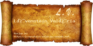 Lövenstein Valéria névjegykártya